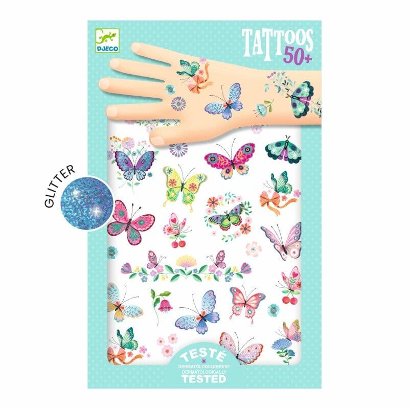 Djeco Tatuiruotės - Drugeliai (50+ tatuiruočių)