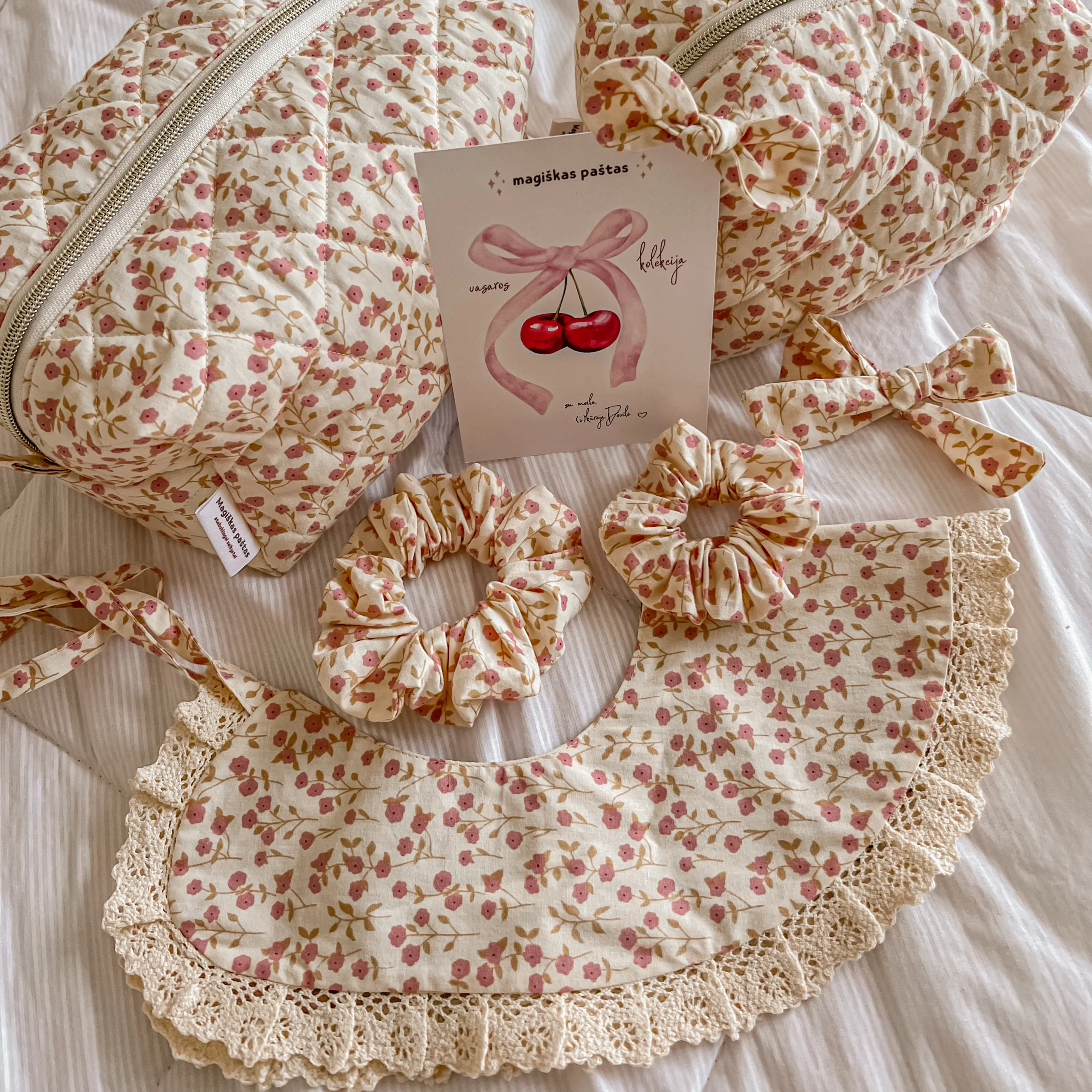 Mini plaukų segtukai arba gumytės - Rose - Image 2