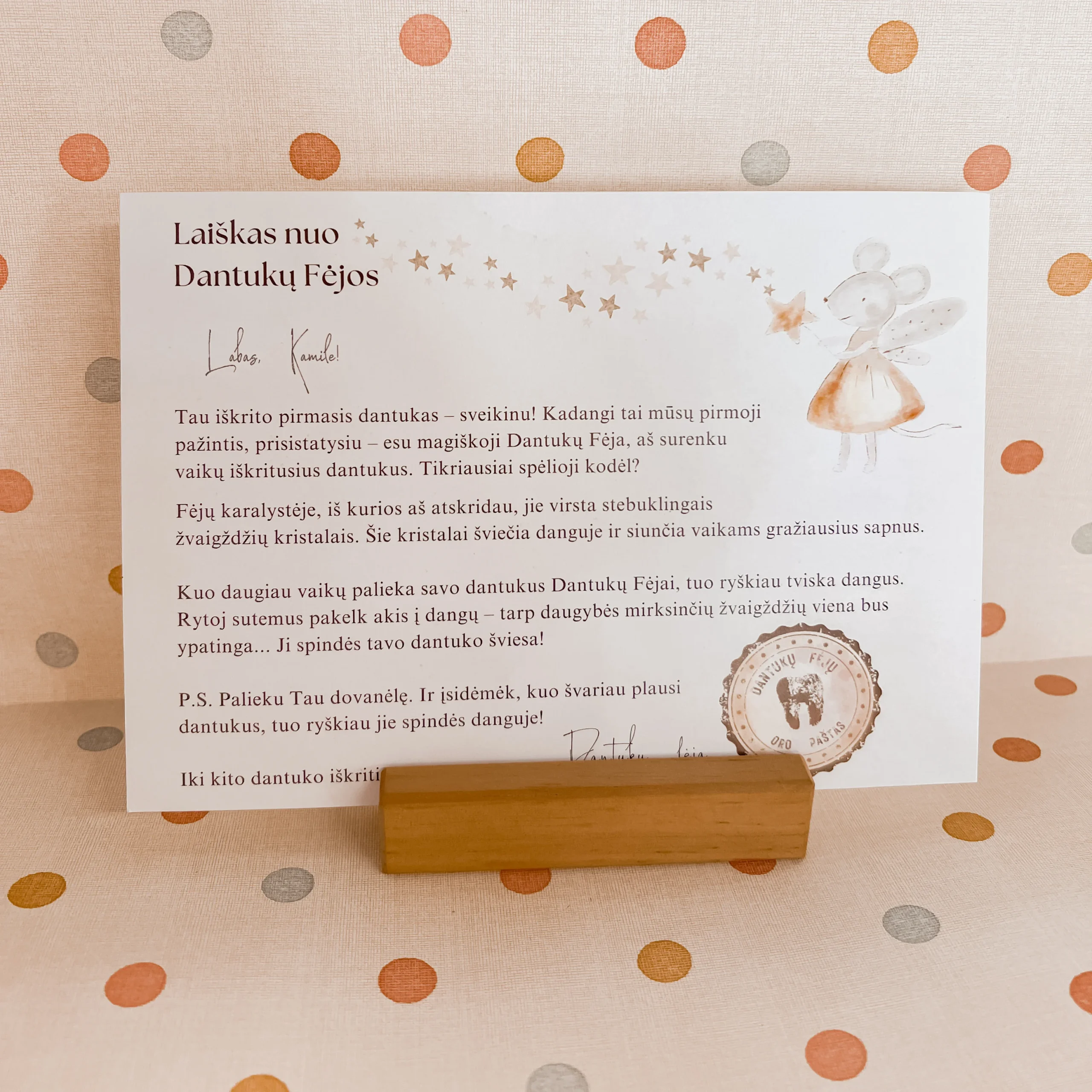 Dantukų fėjos rinkinys: Laiškas, sertifikatai (15 vnt), dėžutė - Image 5