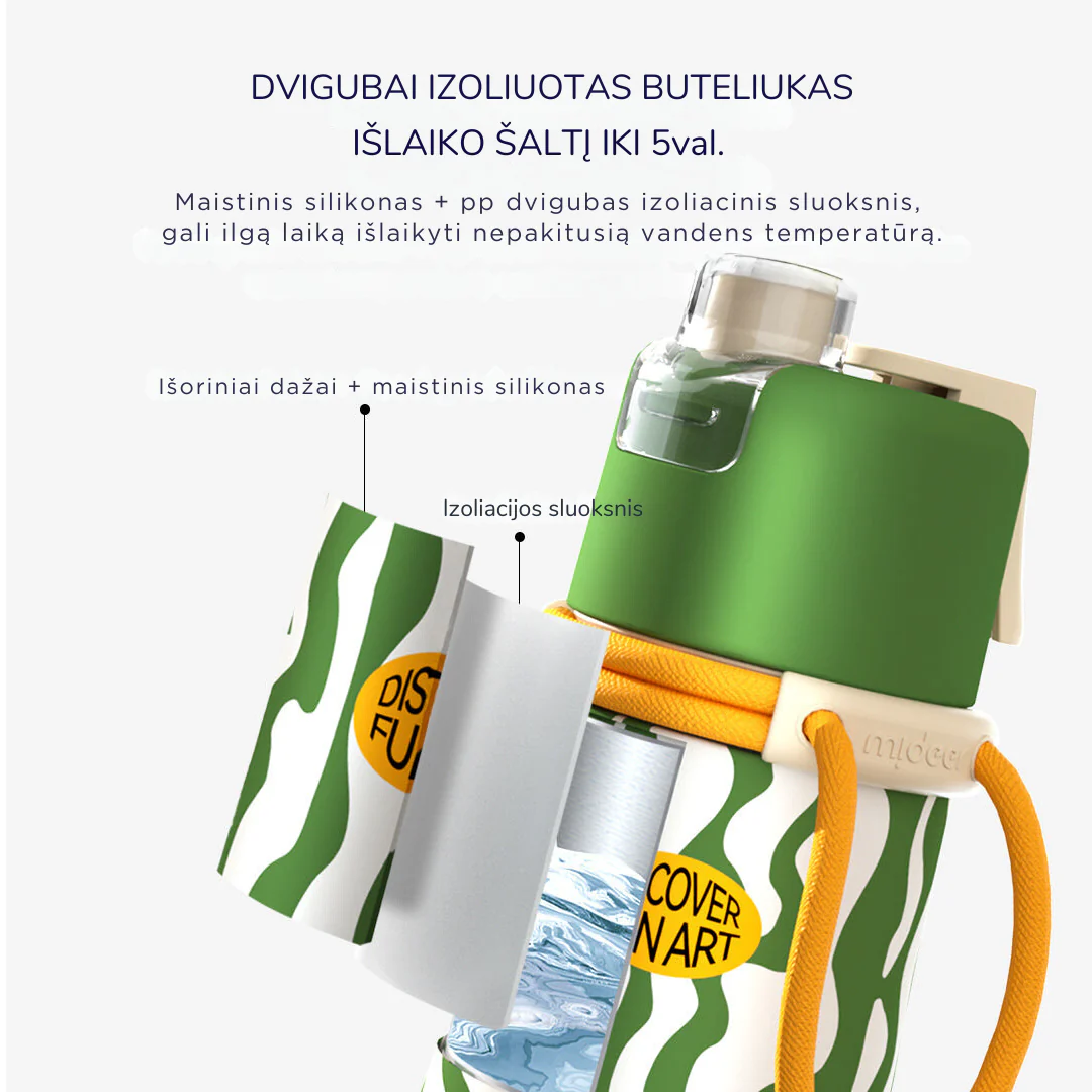 Mideer - Vėsinanti 2in1 gertuvė su purškikliu, 500ml - Water Green - Image 4