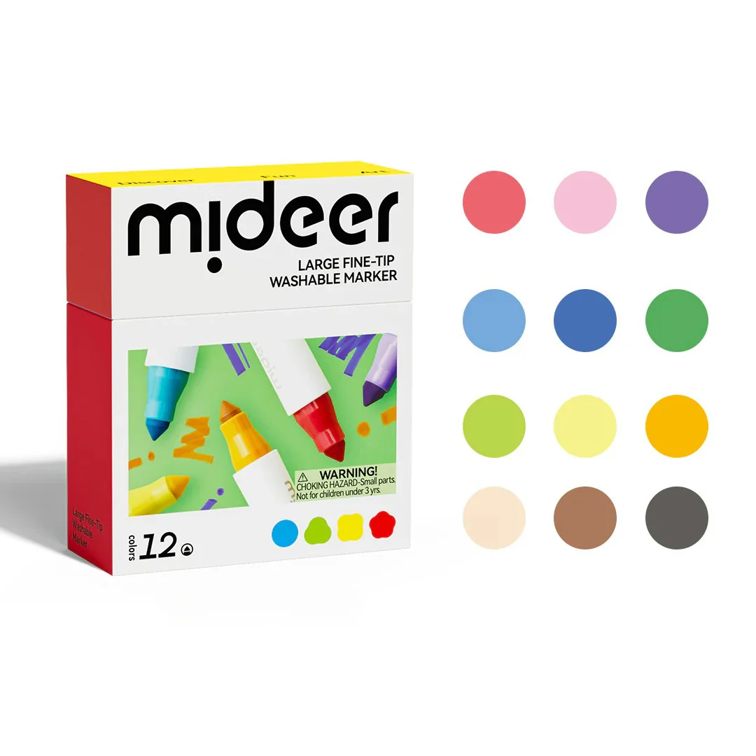 Mideer - nuplaunami markeriai flomasteriai - 12 spalvų - Image 2