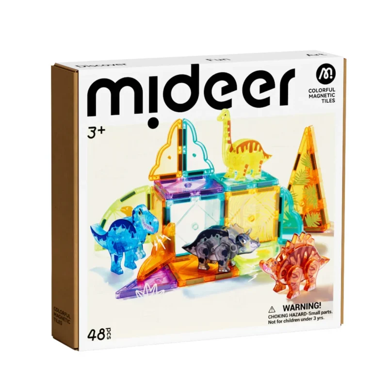 Mideer - Magnetinis konstruktorius – Dinozaurai – 48 dalių