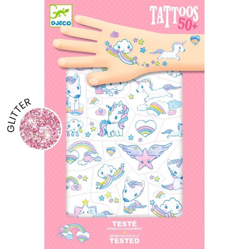 Djeco Tatuiruotės - Vienaragiai (50+ tatuiruočių)