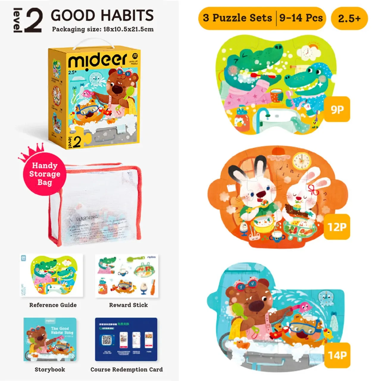 Mideer - Level Up dėlionių rinkinys – 2 lygis Dienos rutina - Image 2