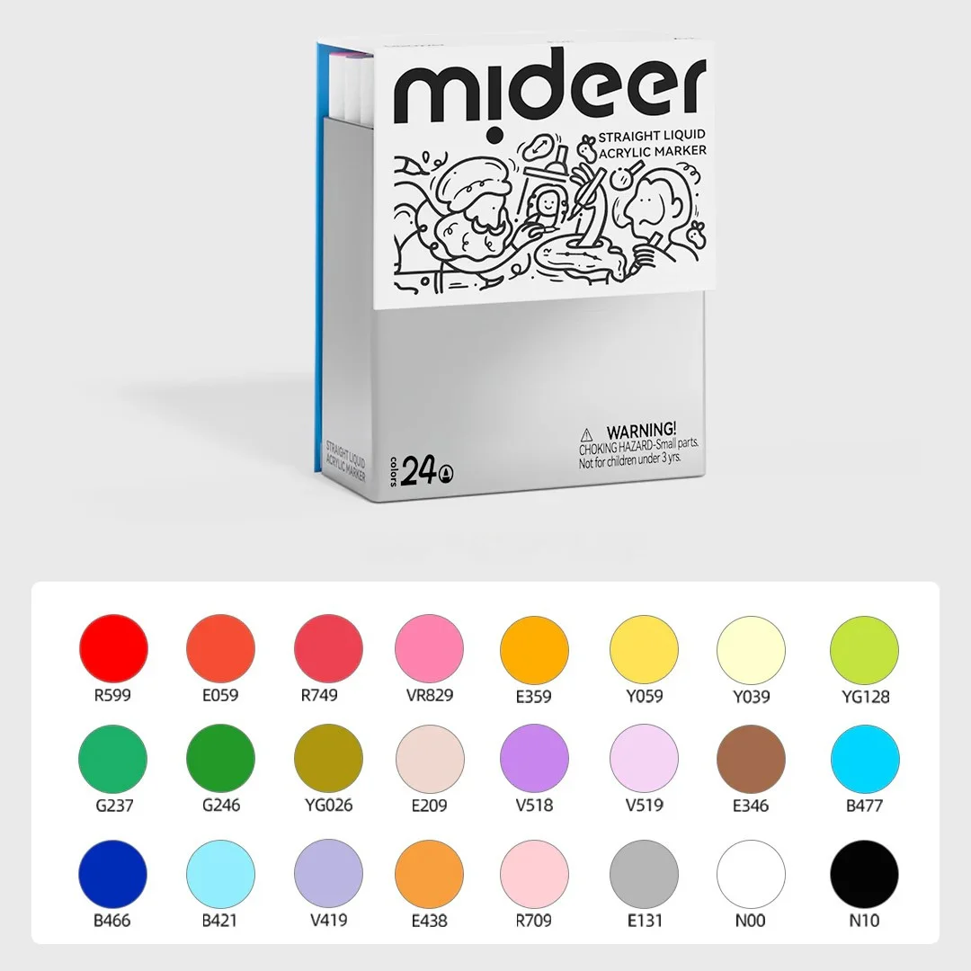 Mideer akriliniai markeriai – 24 spalvos - Image 2