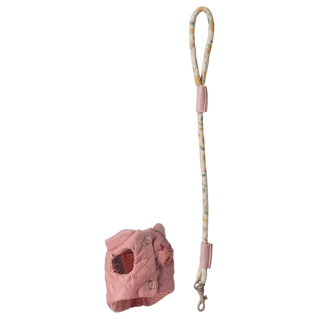 Maileg šuniuko liemenė ir pavadėlis - Rose
